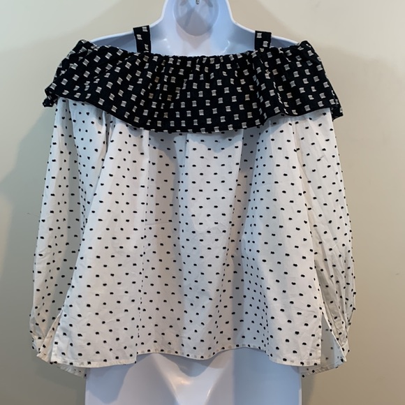 LOFT Exposed Shoulder Babydoll Shirt  Size S - Picture 7 of 10